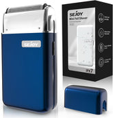 Sejoy Portable Electric Razor for Men with Toothed & Mesh Blades, Magnetic Adsorption Head, Dynamic Ribbon LED, IPX7, Mini Electric Foil Shaver for Men