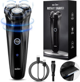 3D Electric Shaver Rotary Shavers,Electric Razor for Men,Rechargeable Electric Razor Shaving Machines,with Pop-up Trimmer,1 Hour Fast Charging,90-Min Shaving,3D Floating Head,LCD Power Indicator