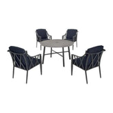 Harmony Hill 5‑Piece Black Steel Outdoor Patio Dining Set: