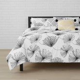 Sweeney 5-Piece White/Black Floral Full/Queen Comforter Set