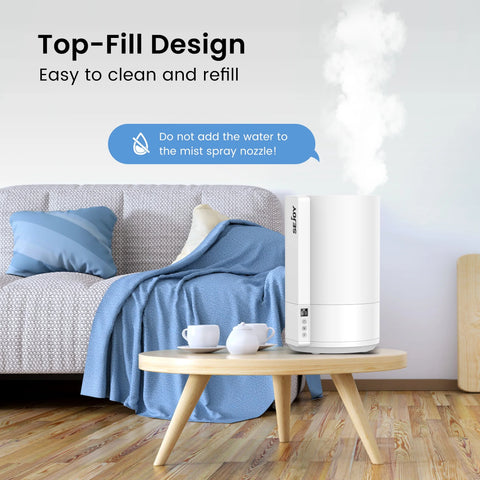Sejoy Humidifier for Room, 3.5L Cool Mist Ultrasonic Easy Top Fill Humidifier,Auto Shut-off for Bedroom Office and Home,White