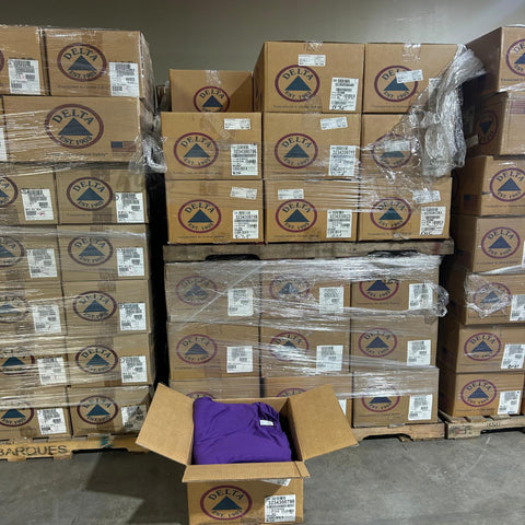 Wholesale Bulk Lot: Delta 100% Cotton Premium T-Shirts (129k+ Total Pieces Available)