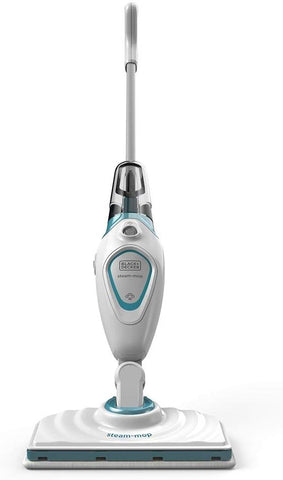 BLACK+DECKER - Steam Mop with Microfibre Pad - Floor Cleaner 1600W - Multi-Surface - Heating Time 20 sec - Swivel Head 180° - Tank 350ml - Perfect Cleaning - FSM1605-QS