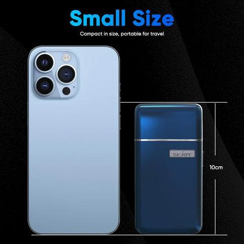 Sejoy Portable Electric Razor for Men with Toothed & Mesh Blades, Magnetic Adsorption Head, Dynamic Ribbon LED, IPX7, Mini Electric Foil Shaver for Men