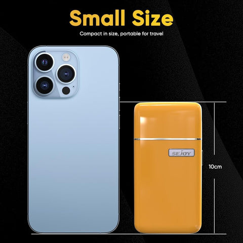 Sejoy Portable Electric Razor for Men with Toothed & Mesh Blades, Magnetic Adsorption Head, Dynamic Ribbon LED, IPX7, Mini Electric Foil Shaver for Men