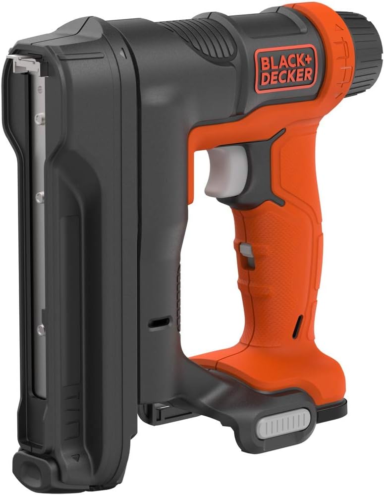 BLACK + DECKER BDCT12N-XJ Stapler/Nailer, 12V, Orange (No Battery/Charger), T50 Staples 8-14mm, Nails 14-16mm, 80 Capacity, Style: Stapler only, Power Adjustment