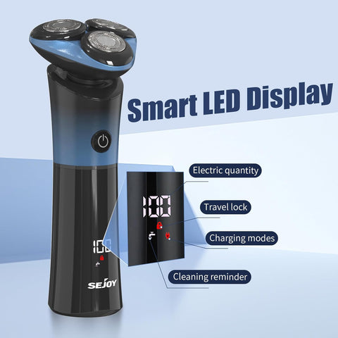 Sejoy Electric Shavers for Men Electric Razors Rechargeable Magnetic Head With Quick Release Blade Self-Sharpening Long Life
