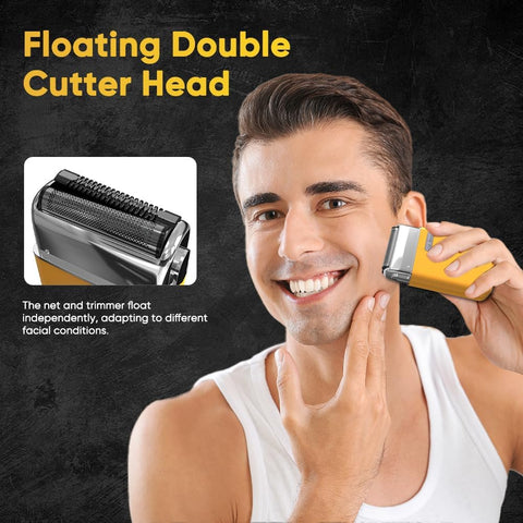 Sejoy Portable Electric Razor for Men with Toothed & Mesh Blades, Magnetic Adsorption Head, Dynamic Ribbon LED, IPX7, Mini Electric Foil Shaver for Men