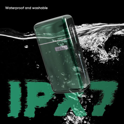 Sejoy Portable Electric Razor for Men with Toothed & Mesh Blades, Magnetic Adsorption Head, Dynamic Ribbon LED, IPX7, Mini Electric Foil Shaver for Men