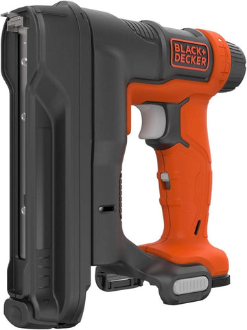BLACK + DECKER BDCT12N-XJ Stapler/Nailer, 12V, Orange (No Battery/Charger), T50 Staples 8-14mm, Nails 14-16mm, 80 Capacity, Style: Stapler only, Power Adjustment