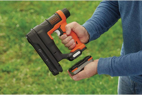 BLACK + DECKER BDCT12N-XJ Stapler/Nailer, 12V, Orange (No Battery/Charger), T50 Staples 8-14mm, Nails 14-16mm, 80 Capacity, Style: Stapler only, Power Adjustment