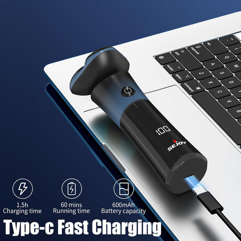 Sejoy Electric Shavers for Men Electric Razors Rechargeable Magnetic Head With Quick Release Blade Self-Sharpening Long Life