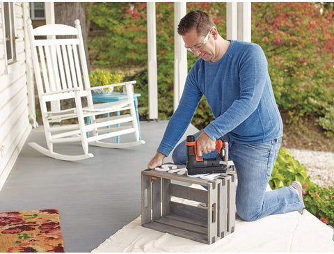 BLACK + DECKER BDCT12N-XJ Stapler/Nailer, 12V, Orange (No Battery/Charger), T50 Staples 8-14mm, Nails 14-16mm, 80 Capacity, Style: Stapler only, Power Adjustment