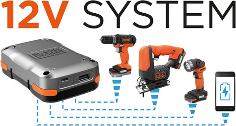 BLACK+DECKER BDCCF12N-XJ BDCCF12N-XJ-Linterna 12V sin batería/cargador