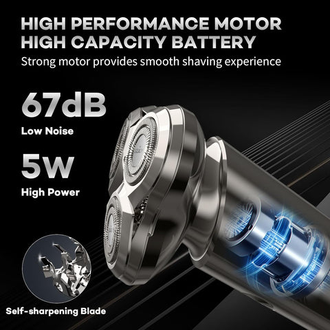 Sejoy Electric Shaver Razor for Men Face,3D Rechargeable Rotary Shaver,IPX7 Waterproof,Anti-Pinch Electric Razor for Shaving Face,Magnetic Shaver Head
