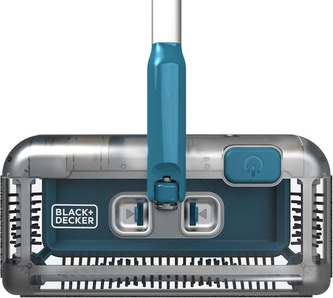 BLACK+DECKER PSA115B-QW Cordless Motorised Sweeper with Swivel Head, 30 Minutes Battery Life and 10-Hour Charge on Base, 300 ml, 3.6 V