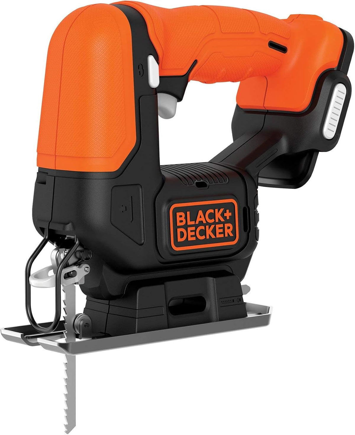 Black+Decker BDCJS12N Cordless Jigsaw 12V with Sawing Function, High Quiet Running & Versatile Use with Tool-Free Saw Blade, Includes 1 Wood Saw Blade, Battery Free and USB Charging Cable
