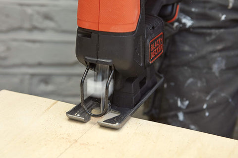 Black+Decker BDCJS12N Cordless Jigsaw 12V with Sawing Function, High Quiet Running & Versatile Use with Tool-Free Saw Blade, Includes 1 Wood Saw Blade, Battery Free and USB Charging Cable