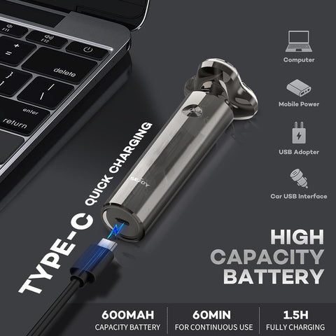 Sejoy Electric Shaver Razor for Men Face,3D Rechargeable Rotary Shaver,IPX7 Waterproof,Anti-Pinch Electric Razor for Shaving Face,Magnetic Shaver Head