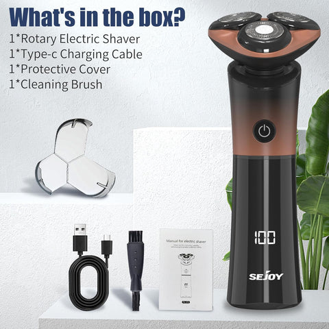 Sejoy Electric Shavers for Men Electric Razors Rechargeable Magnetic Head With Quick Release Blade Self-Sharpening Long Life