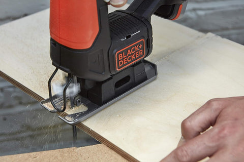 Black+Decker BDCJS12N Cordless Jigsaw 12V with Sawing Function, High Quiet Running & Versatile Use with Tool-Free Saw Blade, Includes 1 Wood Saw Blade, Battery Free and USB Charging Cable