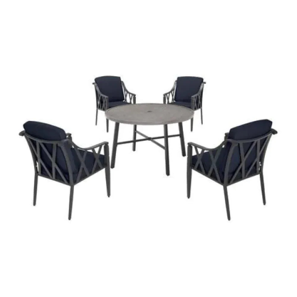 Harmony Hill 5‑Piece Black Steel Outdoor Patio Dining Set:
