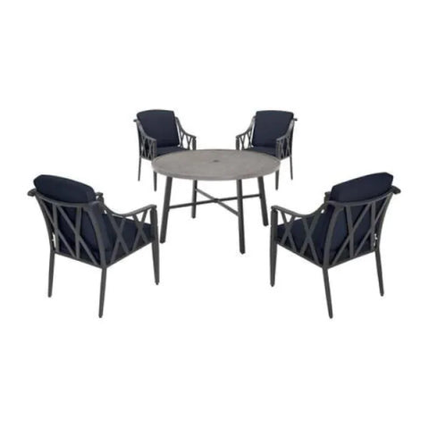 Harmony Hill 5‑Piece Black Steel Outdoor Patio Dining Set: