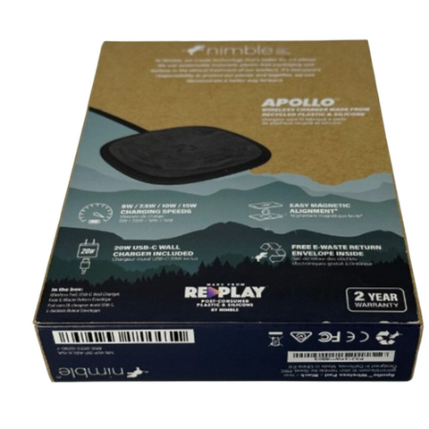 Nimble Apollo 15W Fast Wireless Charger- Black NEW FAST SAME DAY