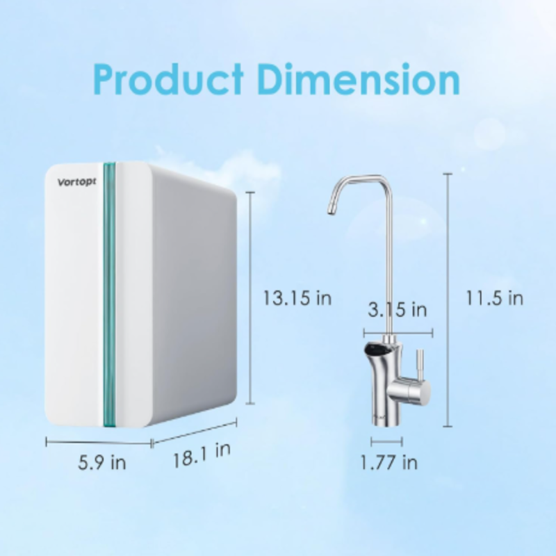 Reverse Osmosis System, 600 gallons, 7-Stage tankless Drinking Water Purifier, 0.0001 Micron Filtration