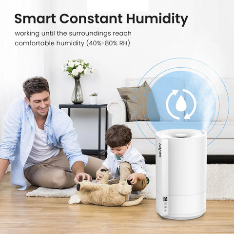 Sejoy Humidifier for Room, 3.5L Cool Mist Ultrasonic Easy Top Fill Humidifier,Auto Shut-off for Bedroom Office and Home,White