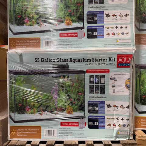 55 Gallon AQUA Glass Aquarium Starter kit