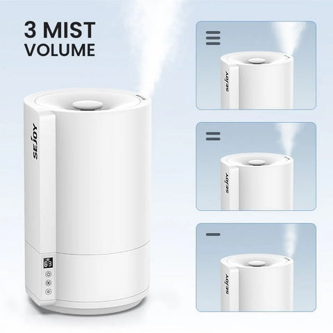 Sejoy Humidifier for Room, 3.5L Cool Mist Ultrasonic Easy Top Fill Humidifier,Auto Shut-off for Bedroom Office and Home,White