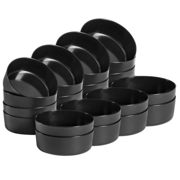 Home Decorators Collection Trenblay Melamine Dinner Bowls in Charcoal Black (Set of 6)