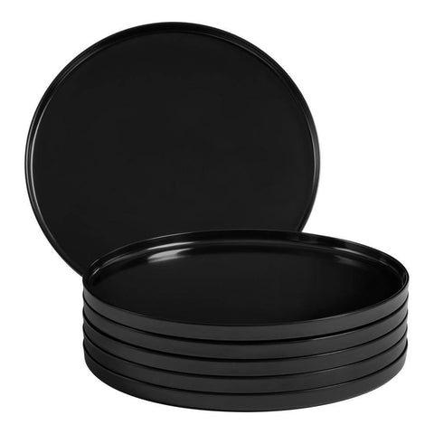 Home Decorators Collection Trenblay Melamine Salad Plates in Charcoal Black (Set of 6)