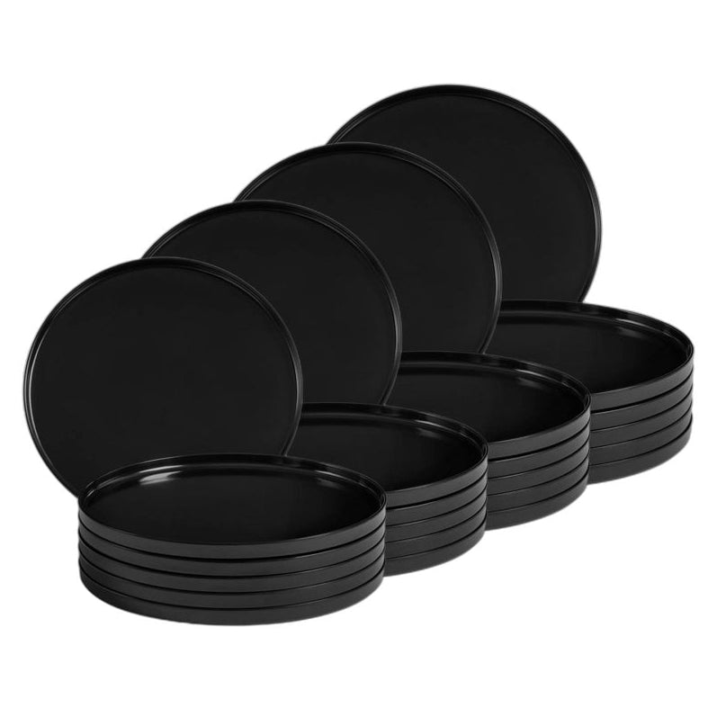 Home Decorators Collection Trenblay Melamine Salad Plates in Charcoal Black (Set of 6)