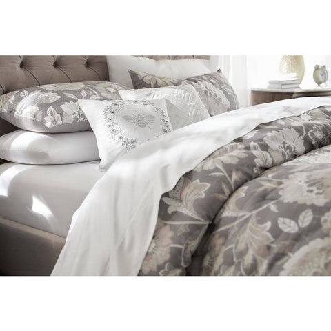 Home Decorators Collection Larkspur 5-Piece Stone Gray and Khaki Cotton Full/Queen Comforter Set