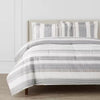 Home Decorators Collection Arden 3-Piece White and Gray Textured Stripe Full/Queen & King Comforter Set