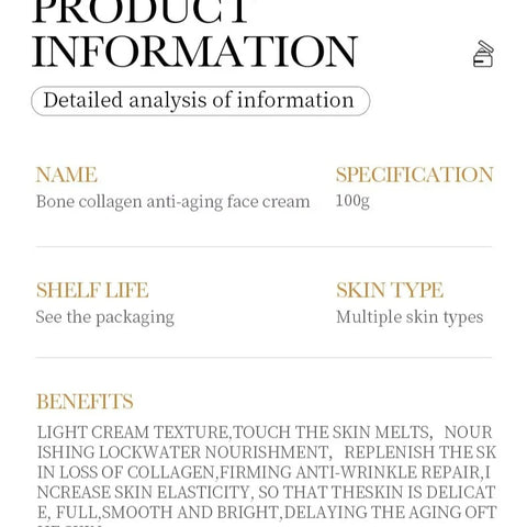 SADOER Collagen Face Cream Anti-Aging Moisturizing Firming Facial Cream 100g