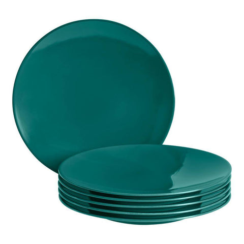 StyleWell Taryn Melamine Salad Plate in Gloss Malachite Green (Set of 6)
