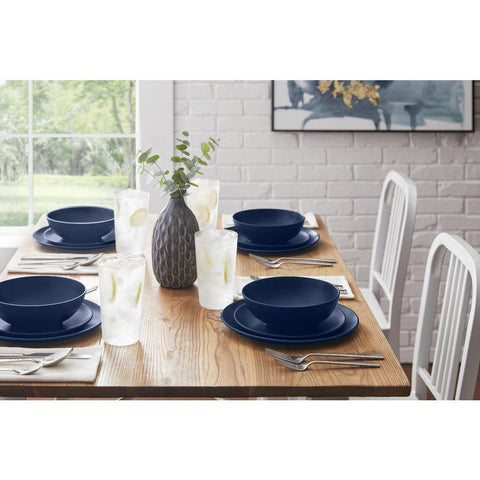 StyleWell Taryn Melamine Salad Plates in Matte Midnight Blue (Set of 6)