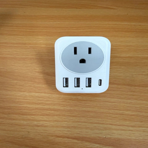 5-in-1 US to UK/EU Travel Adapter with 3 USB Ports & USB-C Fast Charging – Universal International Plug Converter