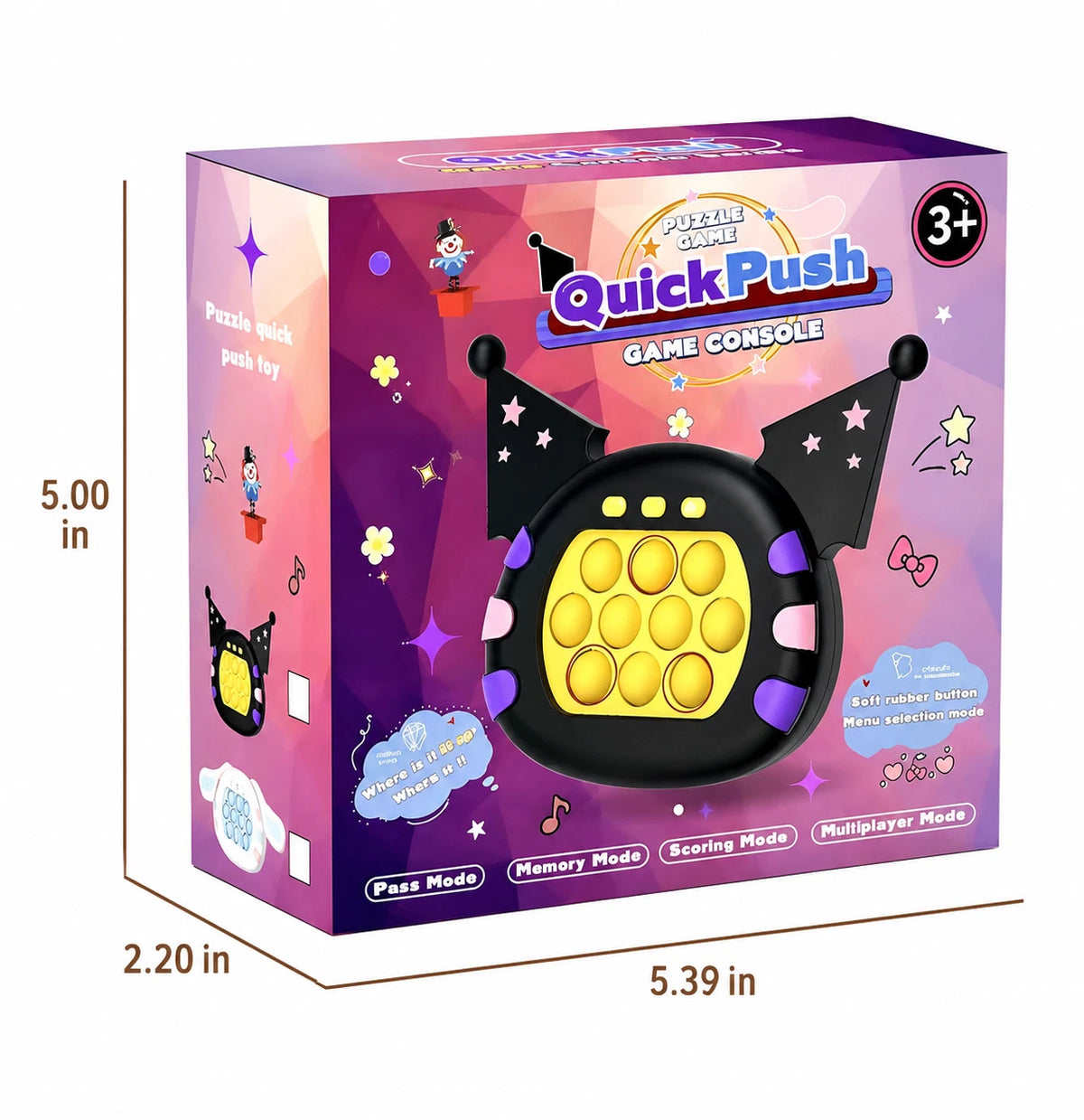 Quick Push Pop Game Console Fidget Toy LED Memory Puzzle Handheld Kids Adult