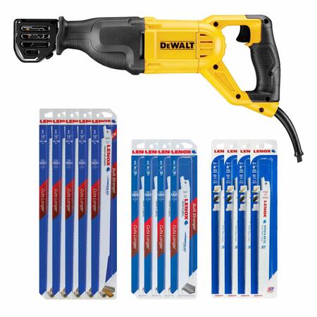 DEWALT DWE305 12A Keyless 4-Position Variable Speed T-Shank Reciprocating Saw